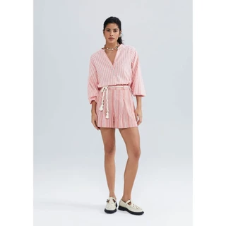 Shorts Feminino Listrado Com Amarração Hering