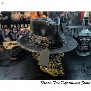 [Estoque Pronto para Venda a Quente] Halloween "Sad Harvester" Chapéu de Caveira Feito à Mão Chapéu de Cowboy de Feltro Garantia de Qualidade ZPP4