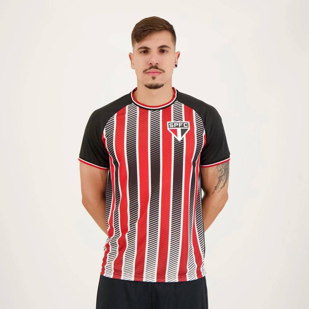 Camisa São Paulo Arrows Preta Vermelha e Branca