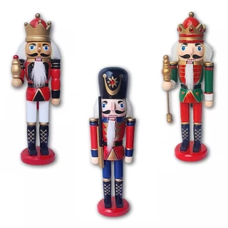 Bonecos Quebra Nozes 23cm Soldado Decoração Natal Madeira Árvore Enfeite Natalino Soldadinho Bolas
