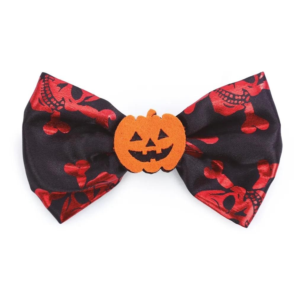 Halloween Laço Gravata Abobora Preto/vermelho Cromus