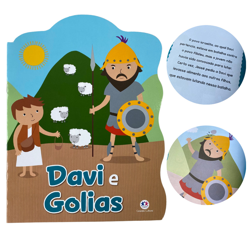 Livro Davi e Golias Historia da Bíblia Infantil Ilustrada Grampeado ...