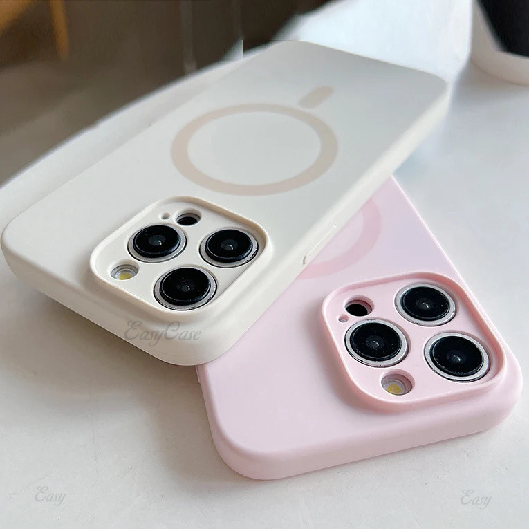 Silicone Líquido Fosco Fluorescência Para Magsafe Caso iPhone 16 15 14 13 12 Pro Max 15 16 Plus Carga Sem Fio Magnética Capa Macia