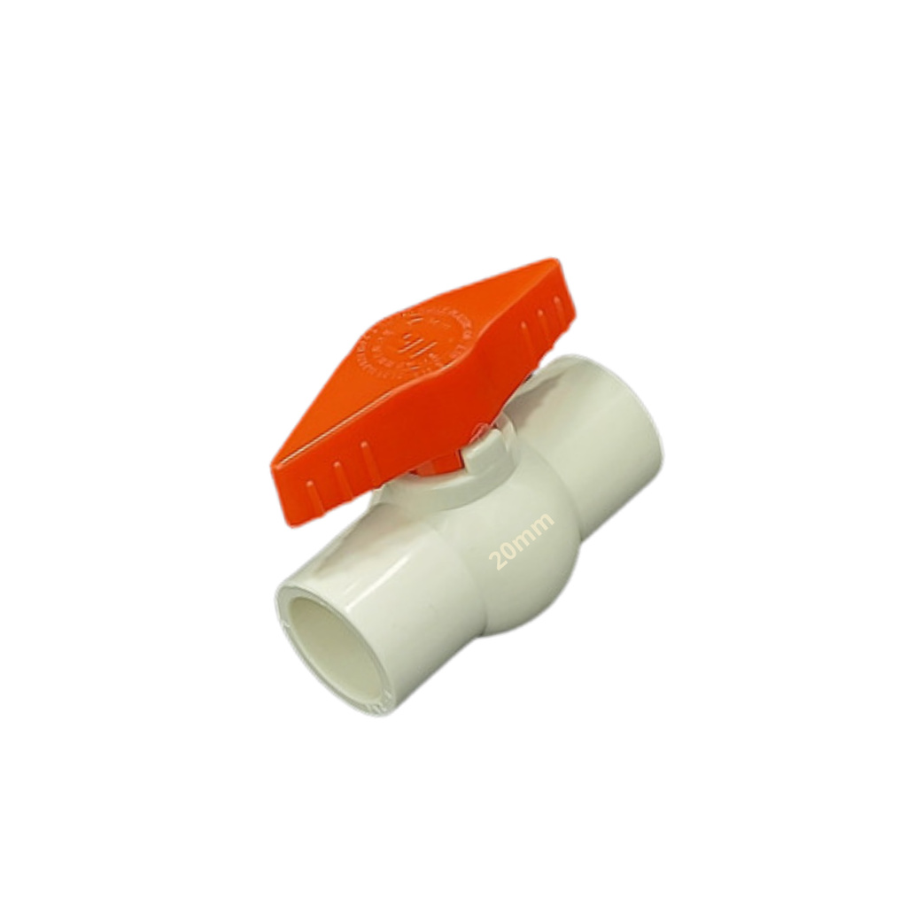 Registro Esfera Branco/vermelho (20mm) Para Aquários