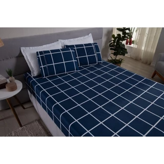 Jogo de Lençol Cama Casal Padrão Queen 3 Peças Estampado Ponto Palito 400 Fios Alta Qualidade
