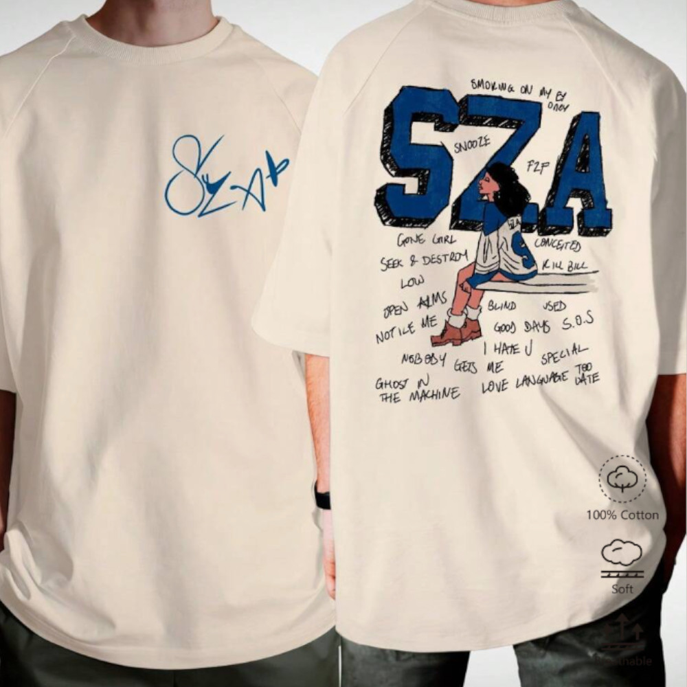Camiseta SZA Estilo Streetwear Off White Ou Preto Envio Imediato Lançamento Camisa Unissex
