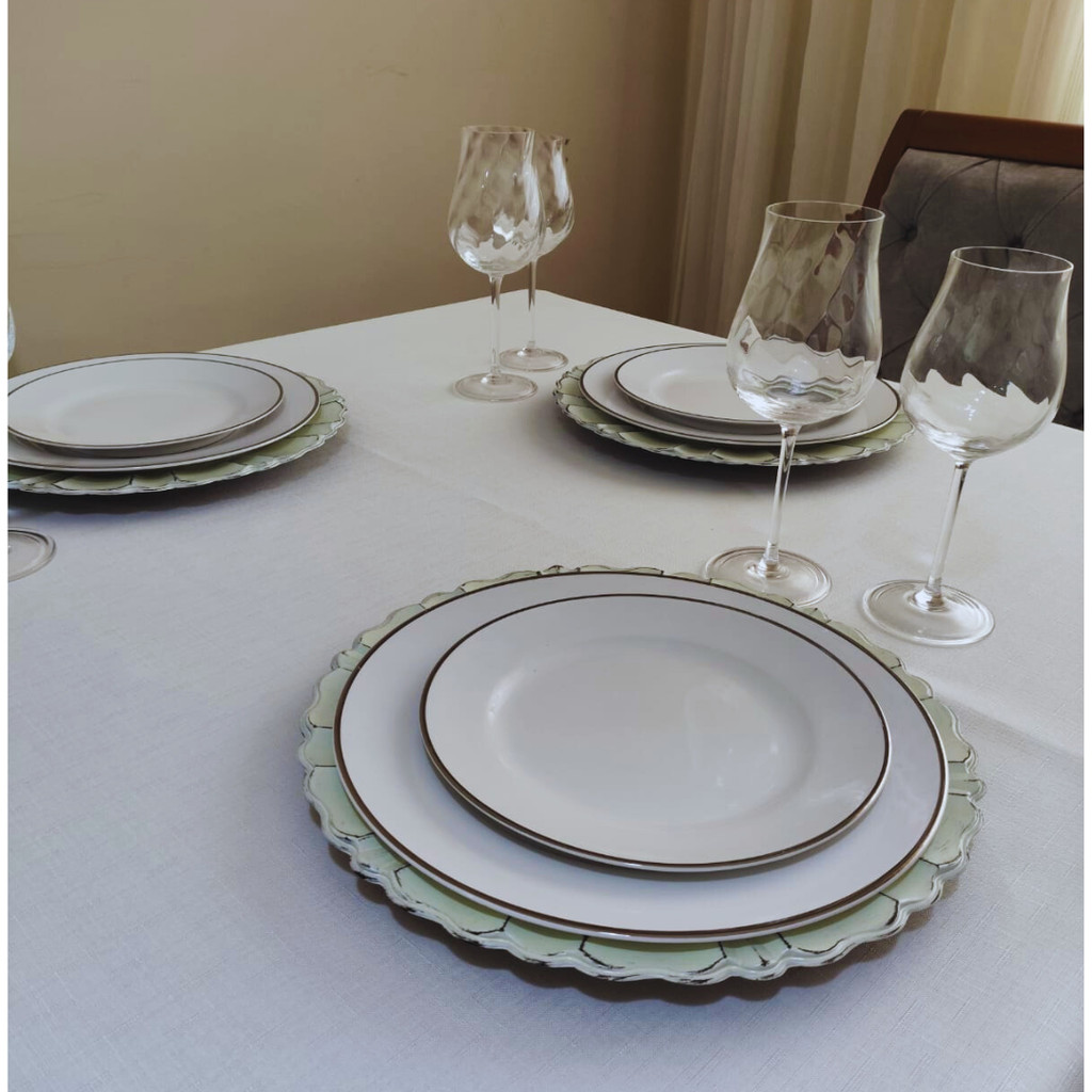 Toalha de Mesa Algoester luxo 6 e 8 lugares Maquinetad