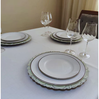 Toalha de Mesa Algoester luxo 6 e 8 lugares Maquinetad