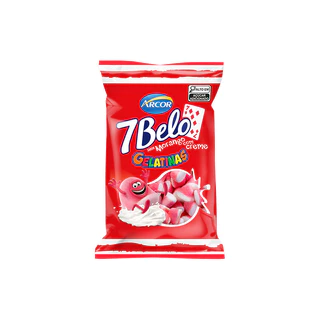 Bala Gelatina 7 Belo Morango Com Creme Arcor 70g