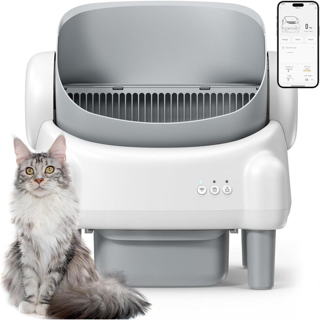 Newpet Caixa de areia autolimpante, colcha automática para gatos aberto ...