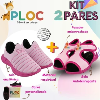 Kit 2 Pares: Colors Calce Fácil Rosa sola Pink + Papete Menina Ploc Pap02 em Oferta na Shopee
