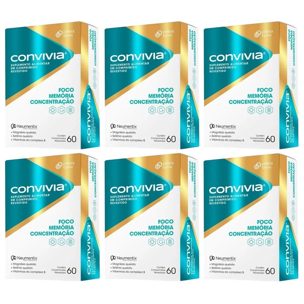 Kit Convivia Com 6 Unidades De 60 Comprimidos Revestidos Cada | Shopee ...