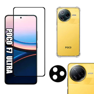 KIT Para Xiaomi Poco F7 Ultra - Película de Vidro 3D - Capa - Câmera