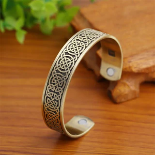 Pulseira Magnética de Cobre Puro Dreamtimes com Nó Celta para Homens, Pulseira Ajustável, Pulseira de Energia Magnética,