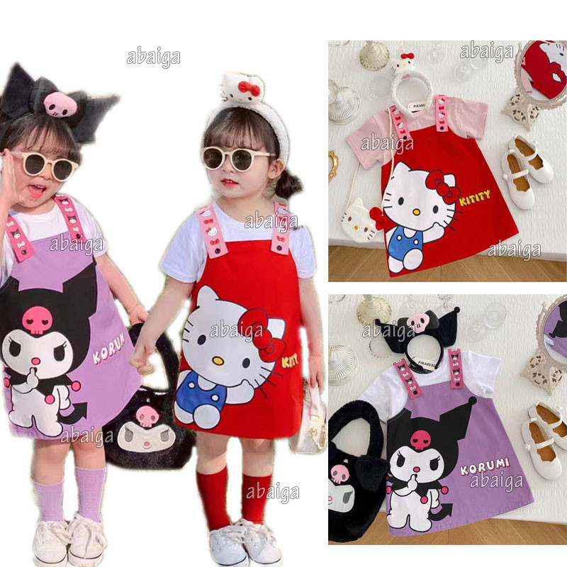 Traje Kuromi Para Meninas De 1-8 Anos De Idade Princesa Hello Kitty ...