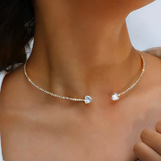 Vender Colar de Luxo Flash Diamante Aberto Design de Nicho Clavícula