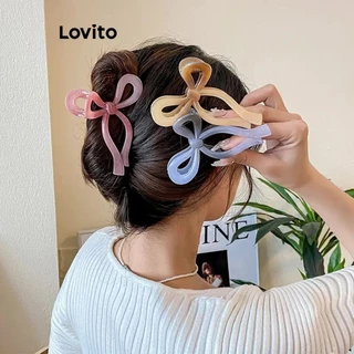 Lovito Grampos de cabelo gradientes de arco liso casual para mulheres LFA41303