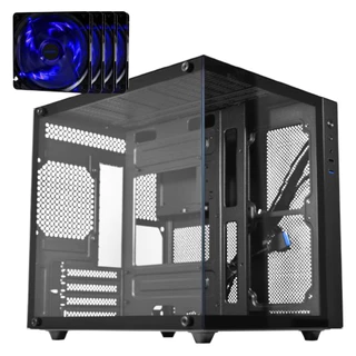 Kit Gabinete Gamer Aquário Premium Com 4 Fans Azuis HQ