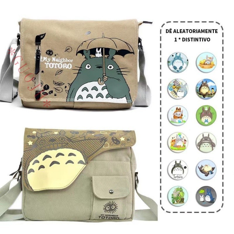 totoro！ GUOJH Bolsa Tiracolo Anime Vizinho Totoro Mochila Transversal Lona