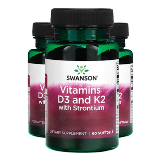 Kit 3x Vitamina D3 e K2 com Estrôncio Swanson 60 Soft Importado /Made in Usa