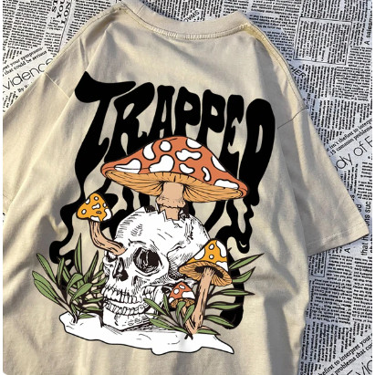 Camiseta Trapped Caveira Cabeça Cogumelo Streetwear!