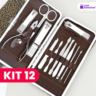 Conjunto de Manicure Portátil com Cortador de Unhas, Pinça e Tesoura