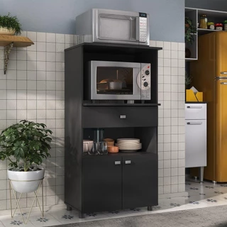 Balcão Multimóveis Multiuso Forno e Microondas Branco REF. 4060G 2 Portas e 1 Gaveta