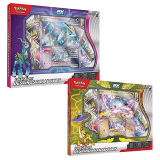 Pokemon Box Coleção Destinos Paradoxais Raio Furia EX e Chifres Ferreos EX Copag - 34682
