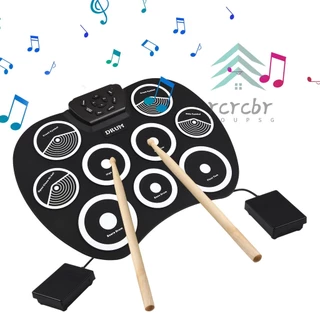 Conjunto De Bateria Eletrônica De Rolo Manual 9 Almofadas Interface MIDI Suporta Jogos DTX Sem Alto-Falante Feriado Presente De Aniversário Kit Para Prática Com Baquetas E Pedal