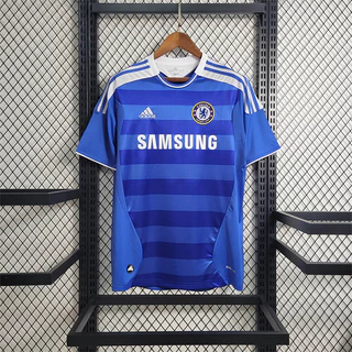 Camisa de Futebol 11-12 FG Chelsea Masculino Retro Azul Home Moletom