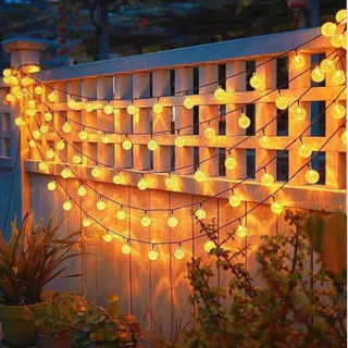 LED para Decorações de barraca de acampamento ao ar livre de pátio De Natal De Festa Corda de 7metros com 50 luz de cristal solar 
