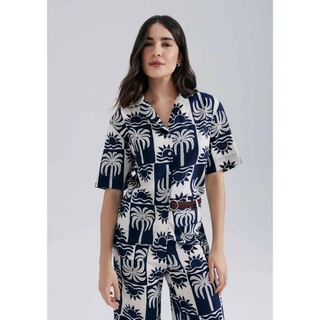Camisa Feminina Manga Curta Estampada Hering