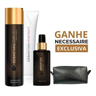 Kit Sebastian Shampoo e Oléo Professional Dark Oil, Másc Penetraitt + Necessaire