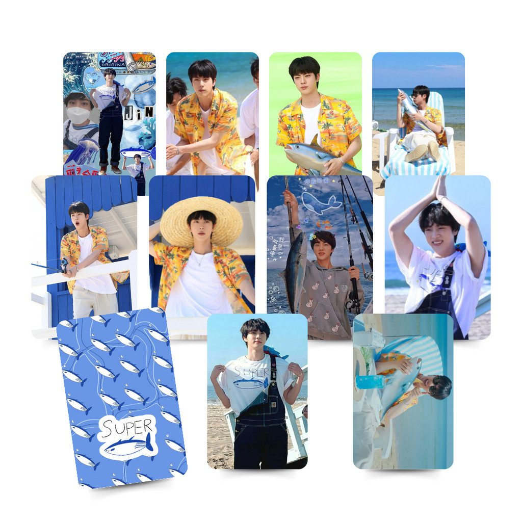 Jin SuperTuna Photocard set 10 un BTS Frente e Verso | Shopee Brasil