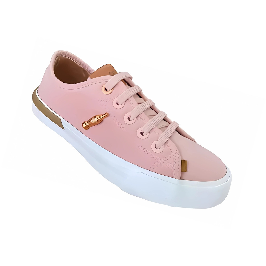 Tênis Coca-Cola Miami TOp Town Suede Feminino Rosa Claro | Shopee Brasil