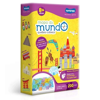 Quebra Cabeça Mundo Bita Mapa Do Mundo 200 Pçs 2565 Toyster
