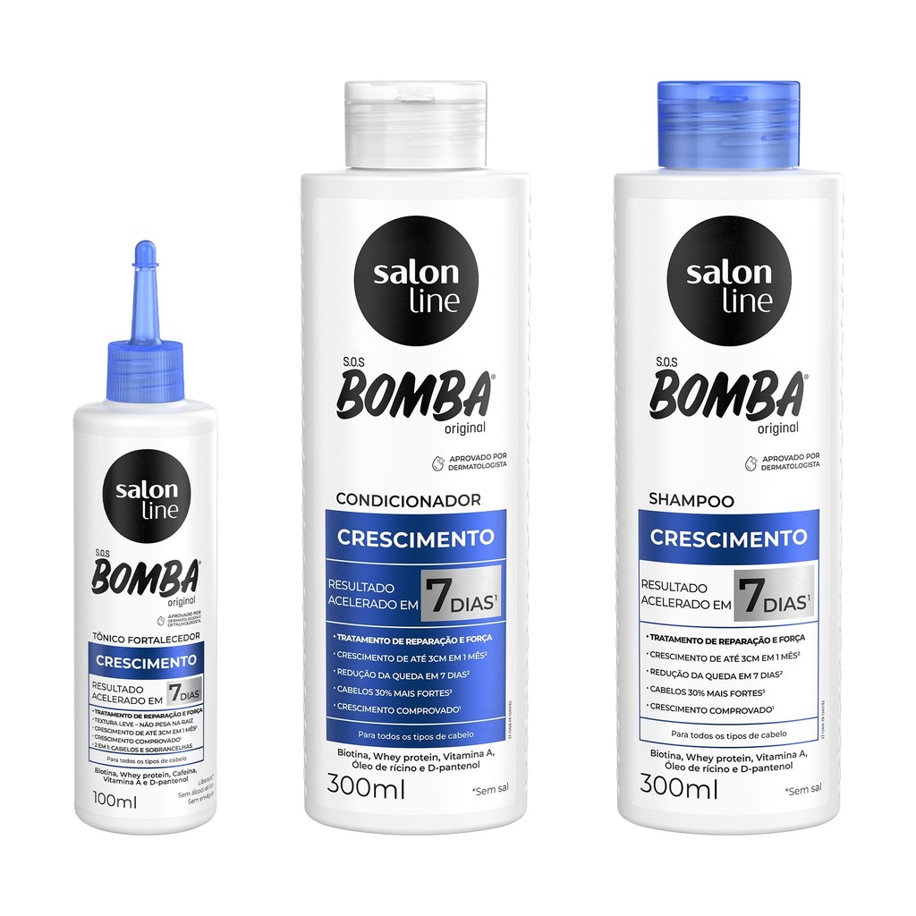 Tratamento para Crescer Cabelo Rápido S.O.S Bomba Original com Tônico ...