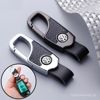 Chaveiro com Logotipo Volkswagen Clipe de Chave de Metal em Couro Adequado para Volkswagen Golf Polo T-Cross Golf Saveir