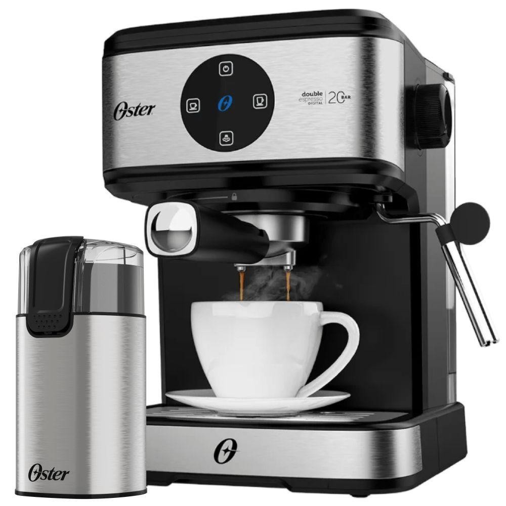 Kit Espresso Oster - Cafeteira Double e Moedor de Café Elétrico Inox 110V
