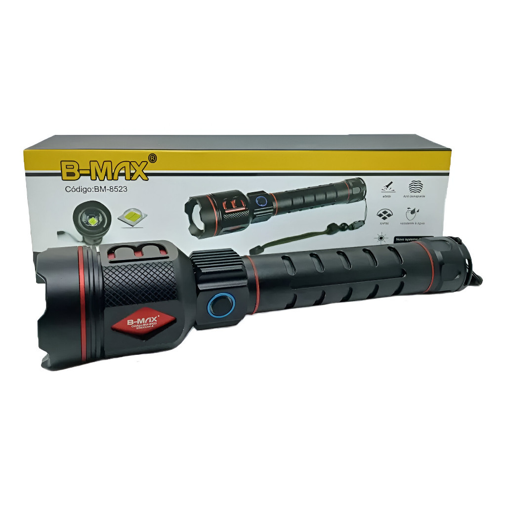 Lanterna tática B - max 8523 P90, 299000w. Ideal para trilhas, casa ...