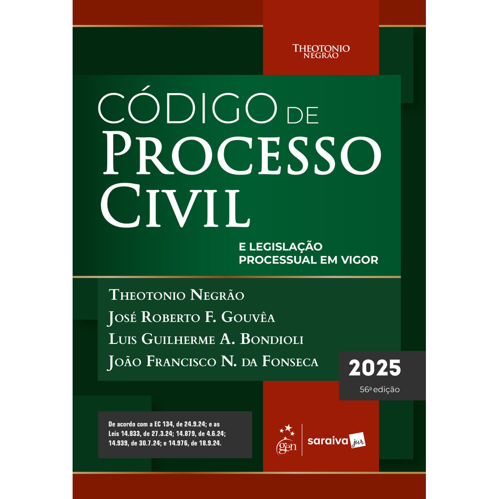 Código de Processo Civil e Legislação Processual Em Vigor - 56ª Edição ...
