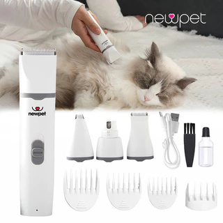 4 em 1 pet grooming trimmer Kit Maquina De Tosa Pet Recarregável Aparadora Profissional Cachorro Gato Baixo Ruído Sem Fio kit De Aparador Elétrico De Pele De Pata De Cão Para