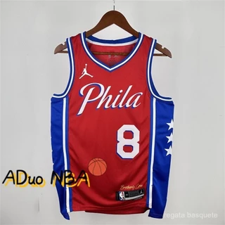 Hot pressed Camisata Philadelphia 76ers #8 Paul George Red Statement Edition regata De Basquetebol nba Jerseys