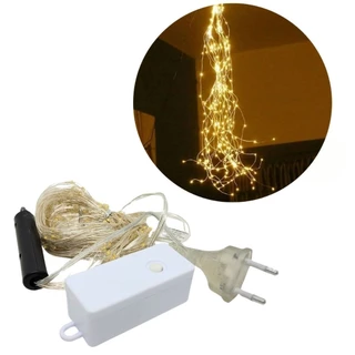 Pisca Chuva de Ouro Cascata 200 Lâmpadas LED Warm Bivolt 10 Fios- Art Christmas