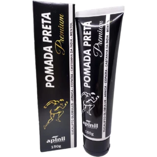 Kit 4 Pomada Massageadora Preta Premium Apinil Cansaço Corporal Alívio Rápido e Eficaz para Seu Cor