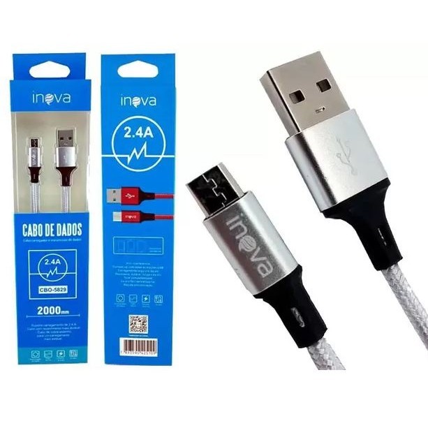 Cabo de celular 2 Metros Turbo Tipo C V8 Iphone Original Inova