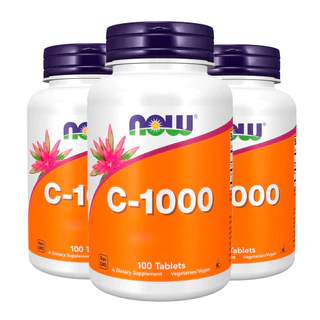 Kit 3x Vitamina C 1000mg Now Foods C-1000 Rosa Mosqueta 100tabs /Made in Usa