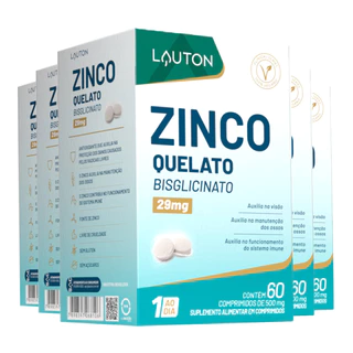 Kit 5x Zinco Quelato Bisglicinato Lauton 60 Comp