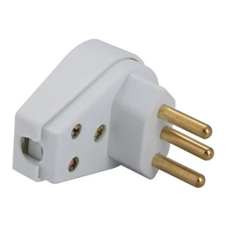 Plugue Angular 2P+T 20A 250V Tramontina Branco Tramontina