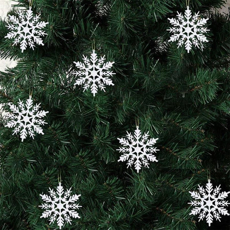Floco de neve pendente enfeite natal arvore completa 7,5cm enfeites luxo